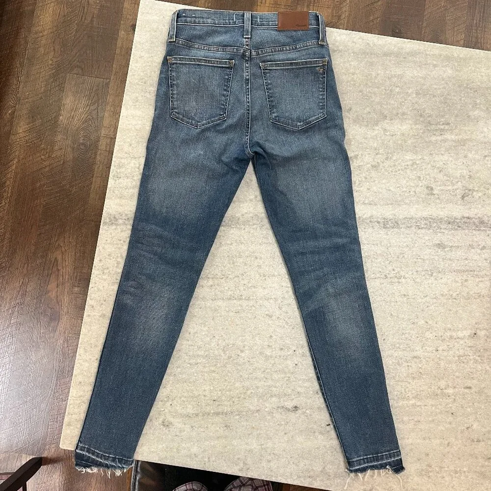 MADEWELL High Riser Skinny Distressed Jeans Drop Hem Ankle  Size 2